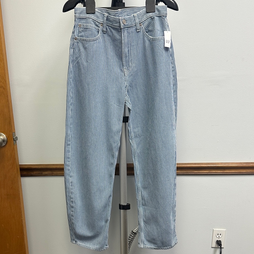 GAP Light Blue & White Striped Jeans